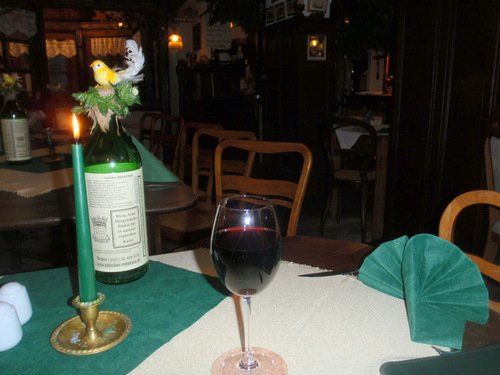 Beverage Men&uuml; (Bier, Wein, Wasser, Soda).
